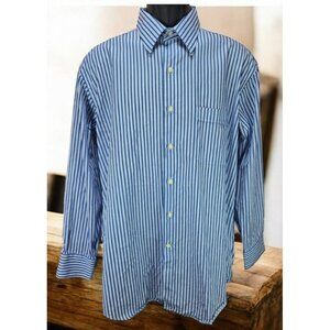 Tommy Bahama Mens Blue & White Striped Shirt 16 XL